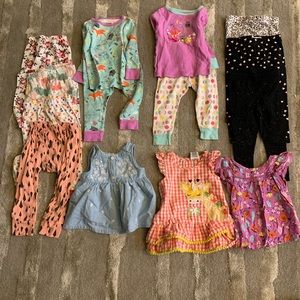 Bundle of 2T toddler girl clothing.